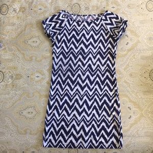 Lilly Pulitzer Navy and White Chevron Dress